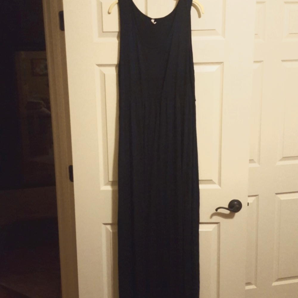 Pink Blush navy blue extra-long maxi dress, 1X